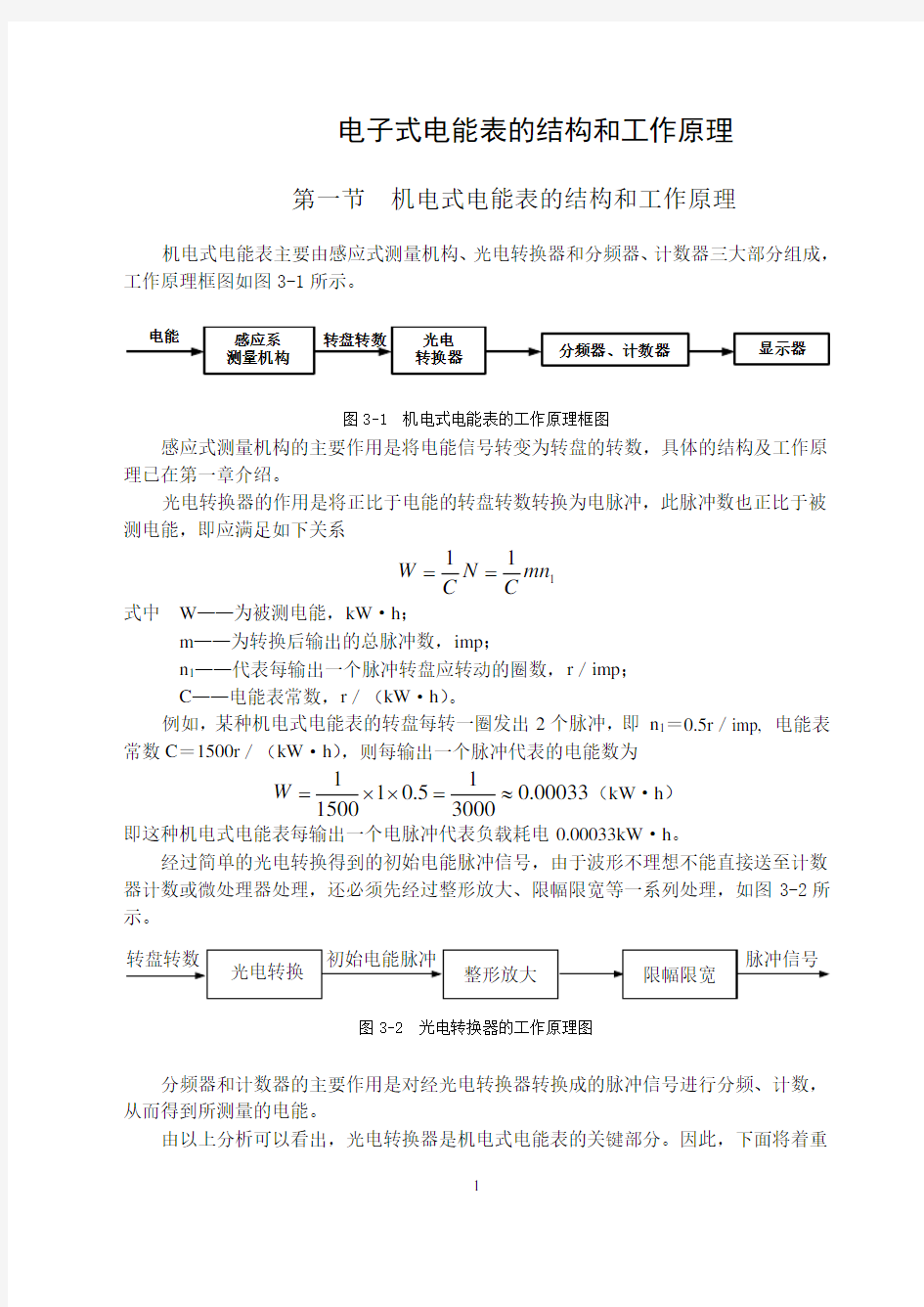 电子式电能表的结构和工作原理