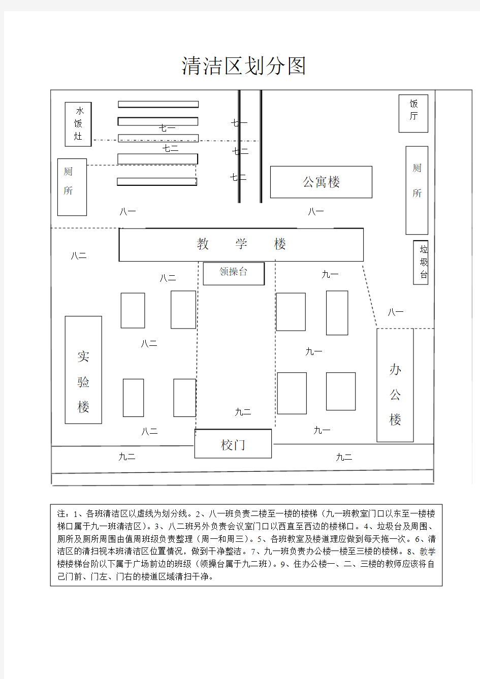 清洁区划分图