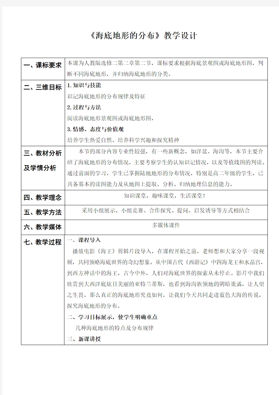 人教高中地理选修2《第二章 海岸与海底地形 第二节 海底地形的分布》_2