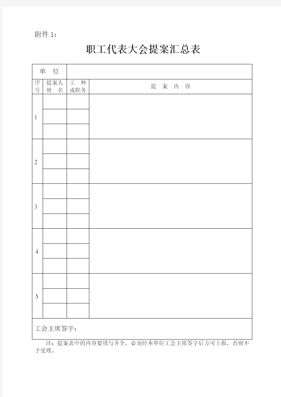 职工提案及合理化建议 表格