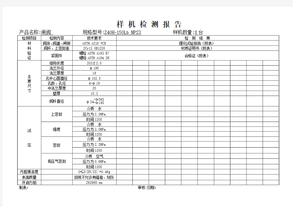 样机检测报告