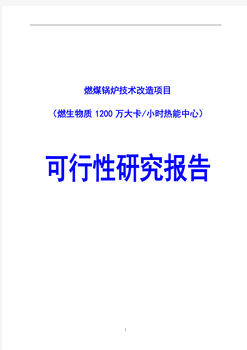 燃煤锅炉技术改造项目可行性研究报告