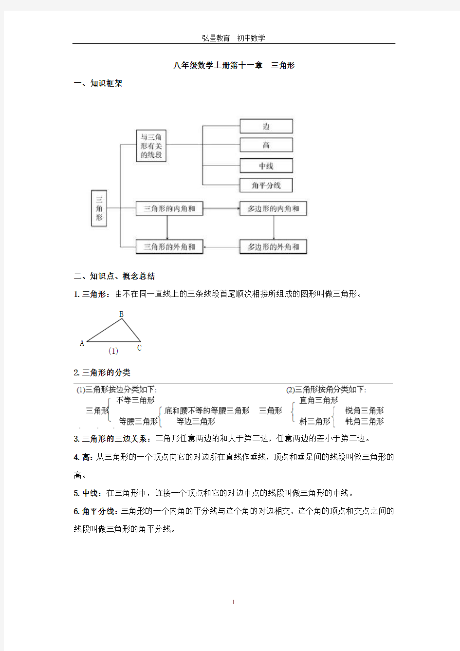 初一数学《三角形》知识点