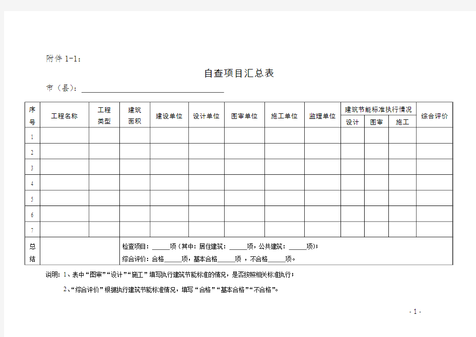 节能检查表格