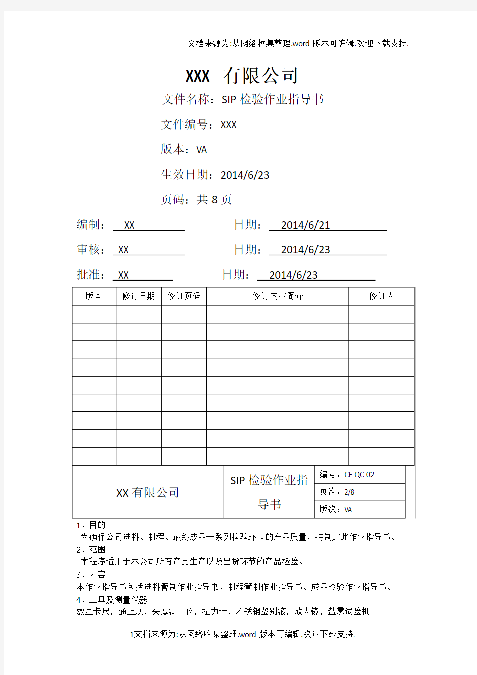 螺钉SIP检验作业指导书