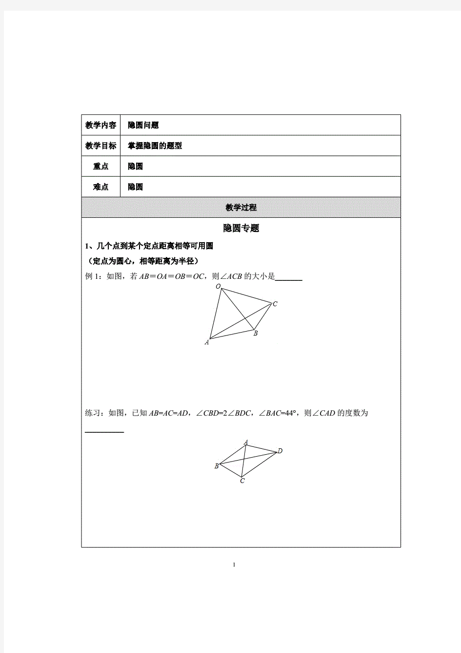 隐圆问题最值问题7种题型知识点+例题+练习(非常好分类全面)