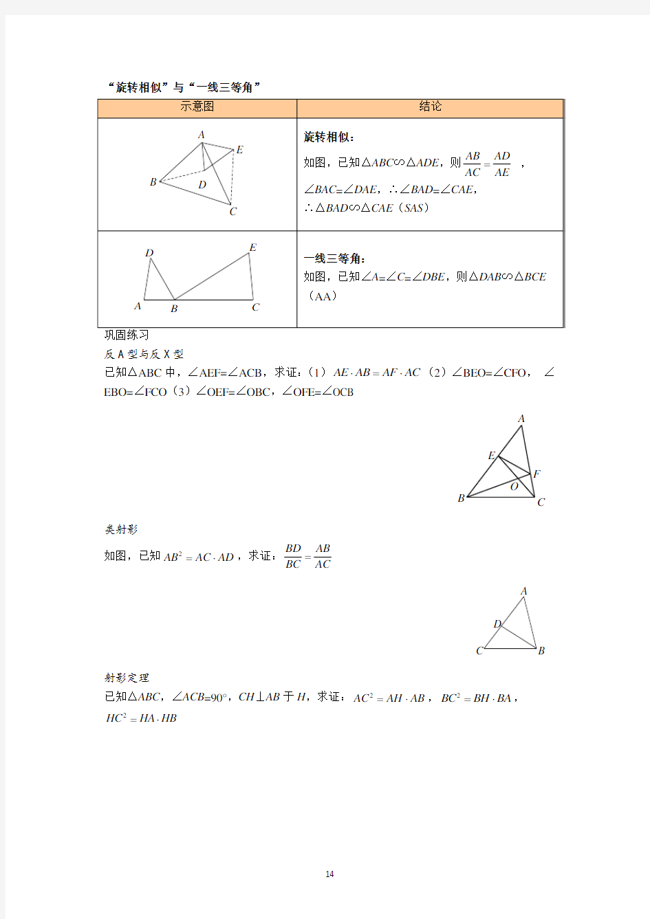 初中数学相似三角形六大证明技巧(推荐)