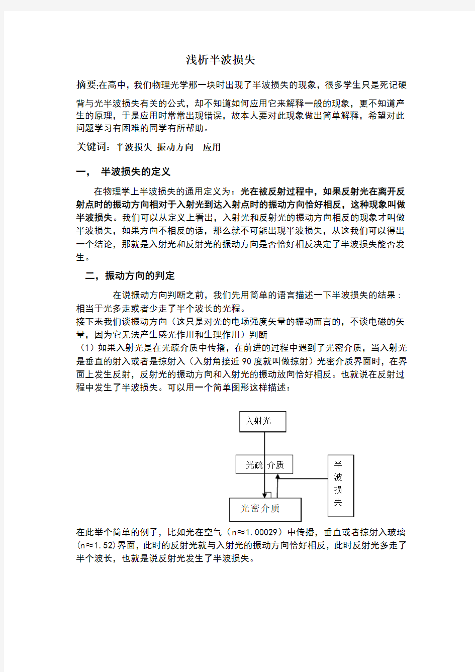 浅析半波损失