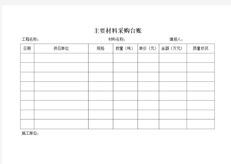 材料采购台账