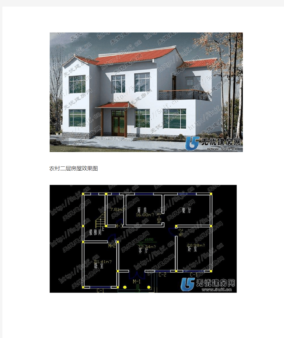 农村二层房屋设计户型图带效果图