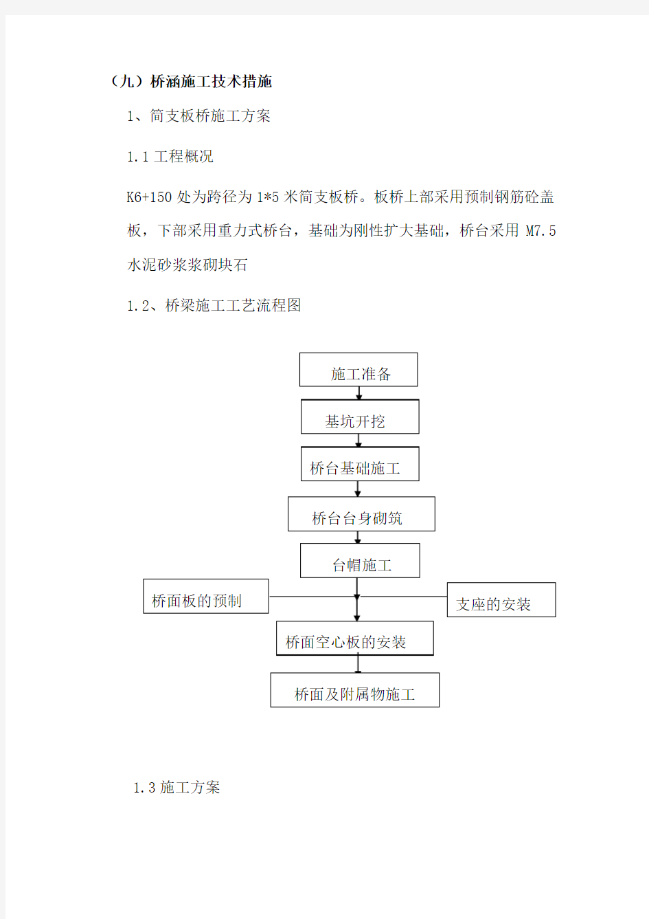 简支板桥方案