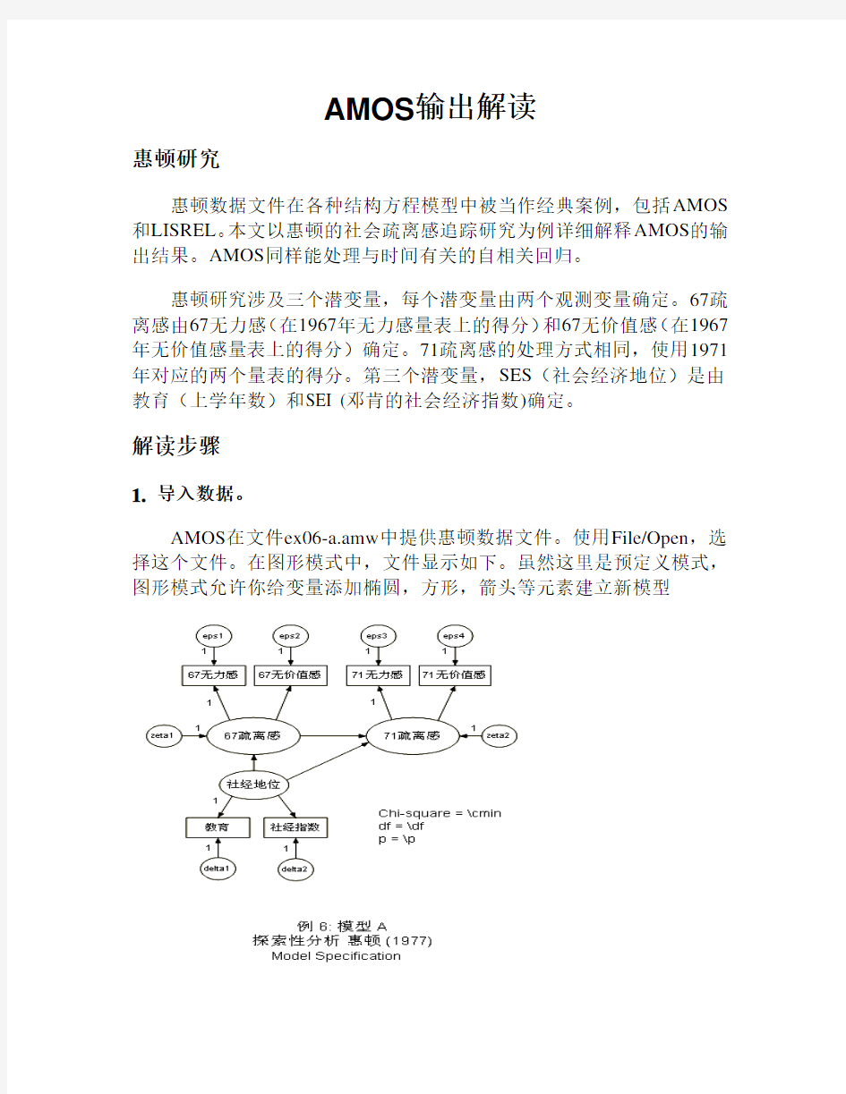 使用amos解释结构方程模型