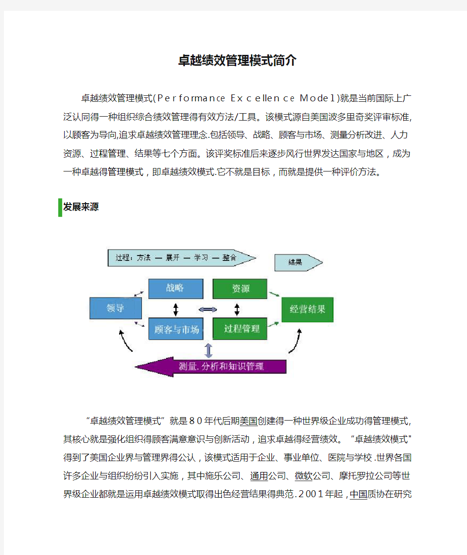 卓越绩效管理模式简介