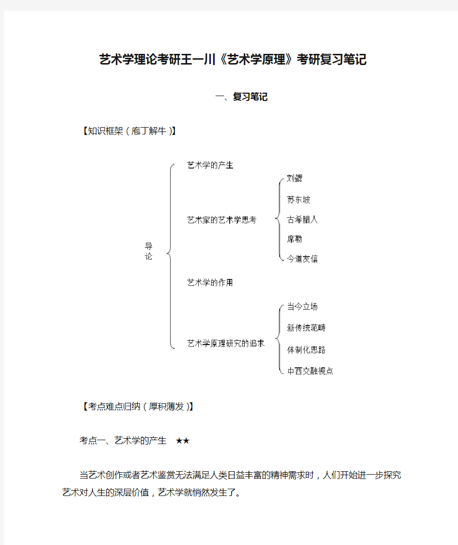 艺术学理论考研王一川《艺术学原理》考研复习笔记