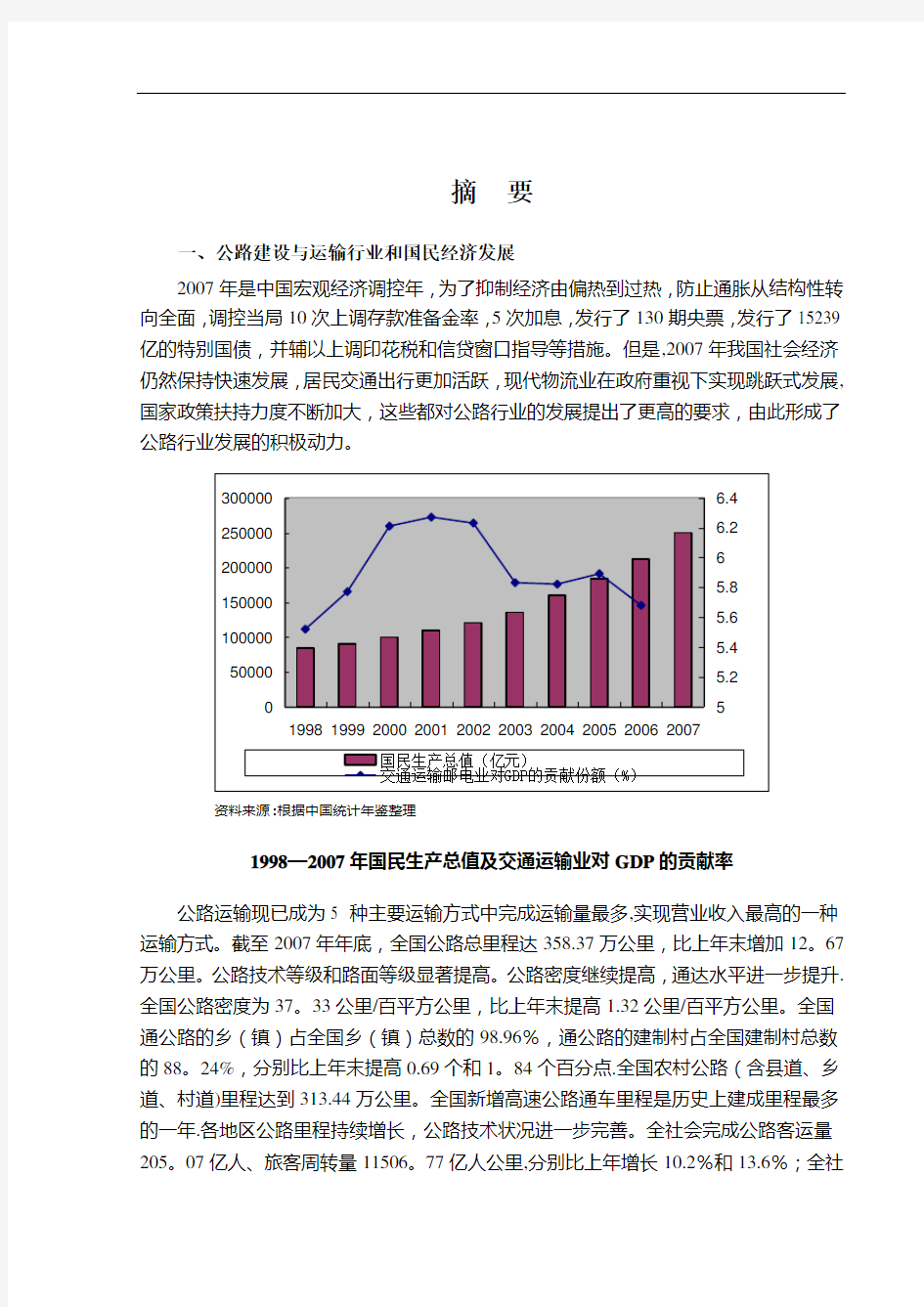 公路建设运输行业的分析现状