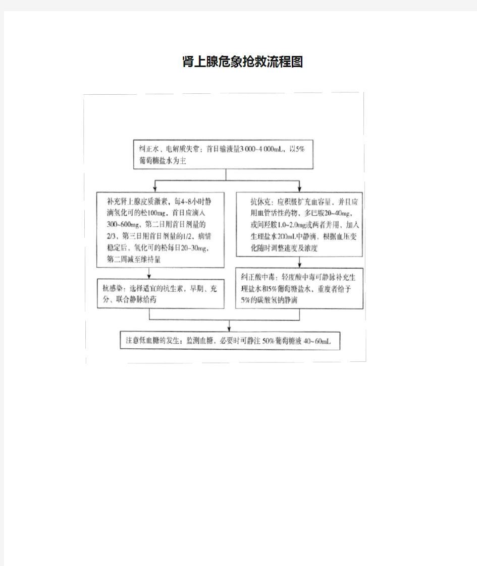 肾上腺危象抢救流程图