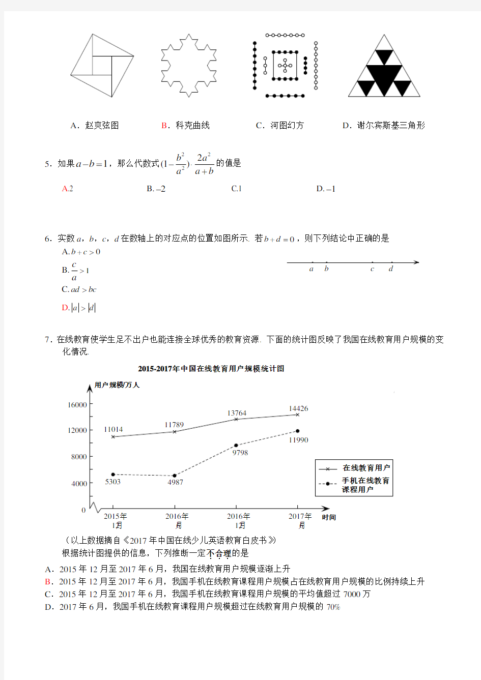 2018年北京市海淀区中考一模数学试卷(含答案)