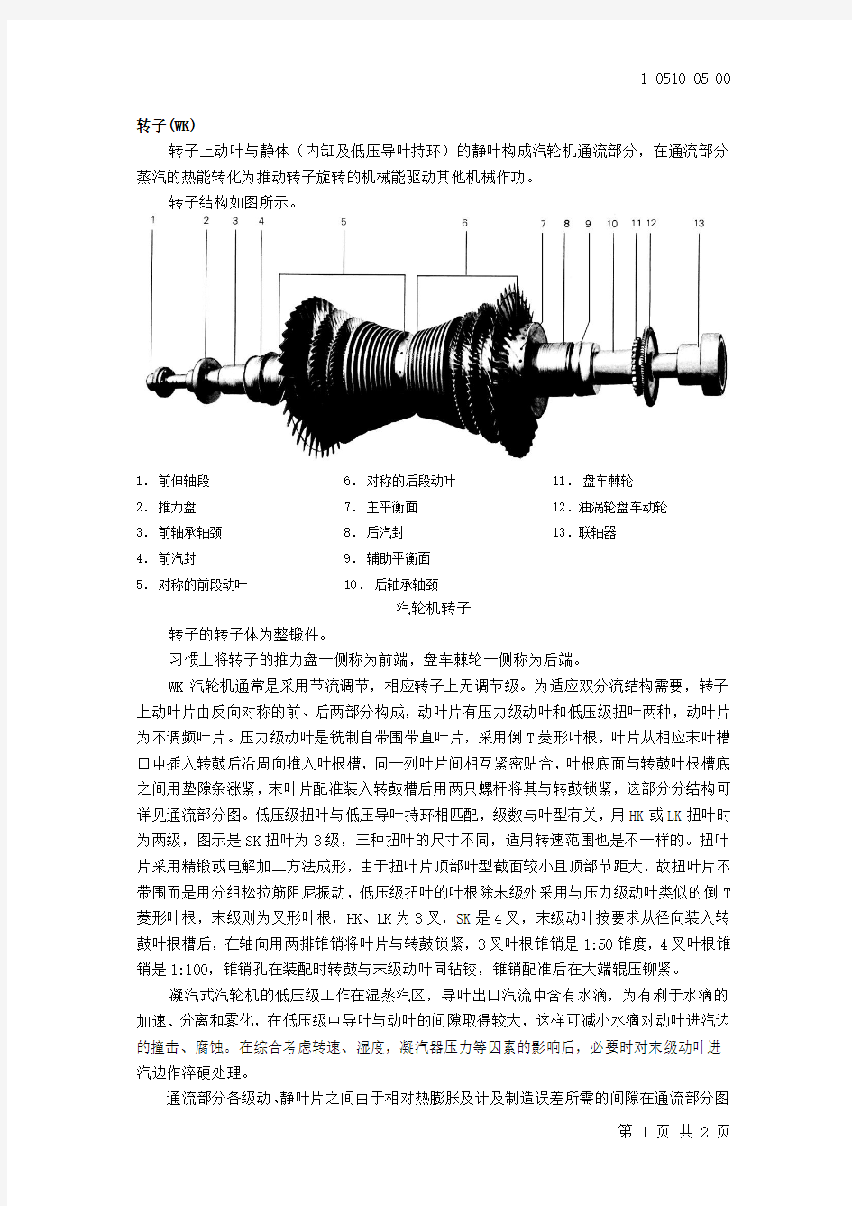 杭州汽轮机通用说明书105100500