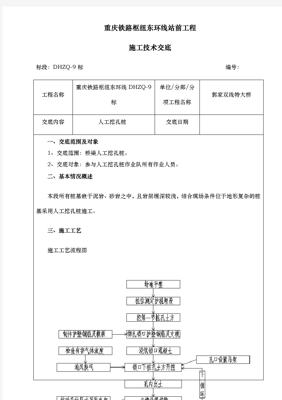 人工挖孔桩施工技术交底大全