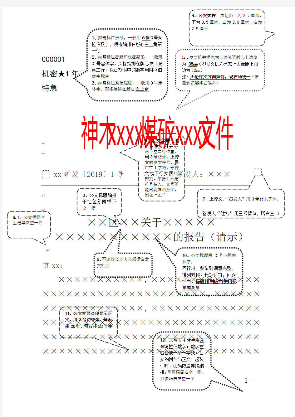 公文格式(机密红头文件)