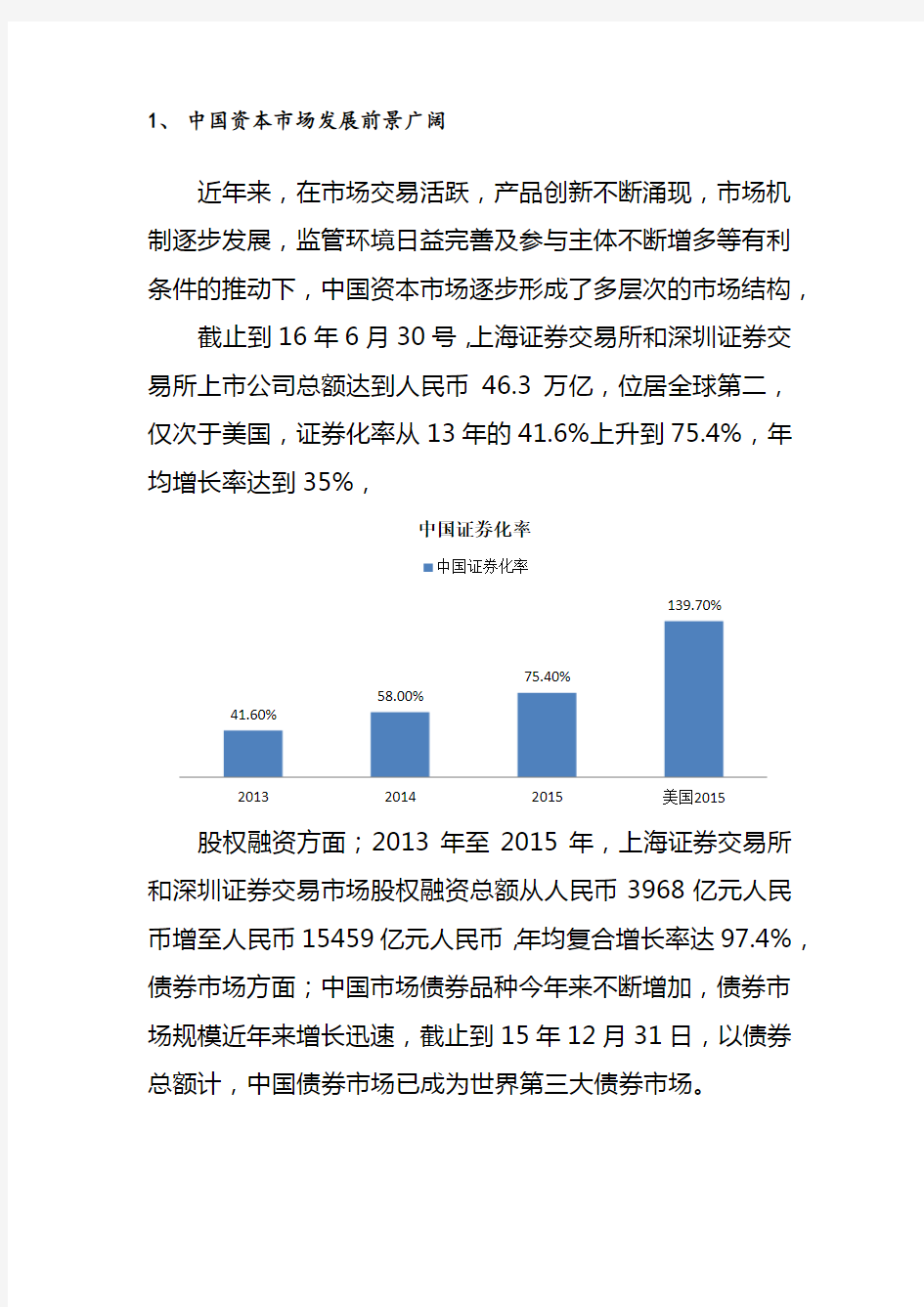 中国资本市场现状分析