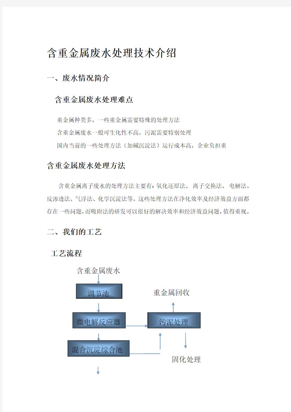 含重金属废水处理技术介绍