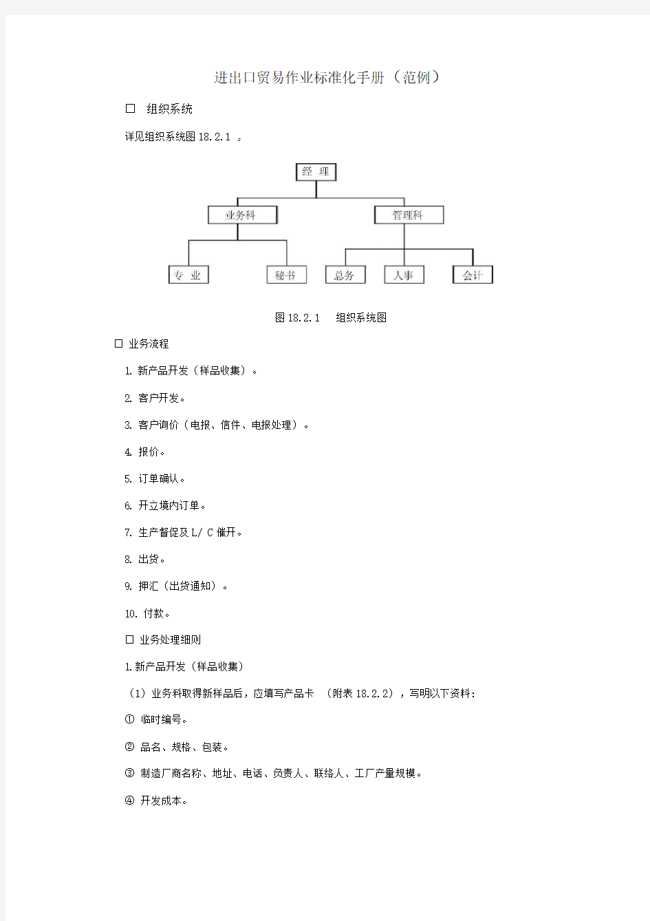 进出口贸易作业标准化手册