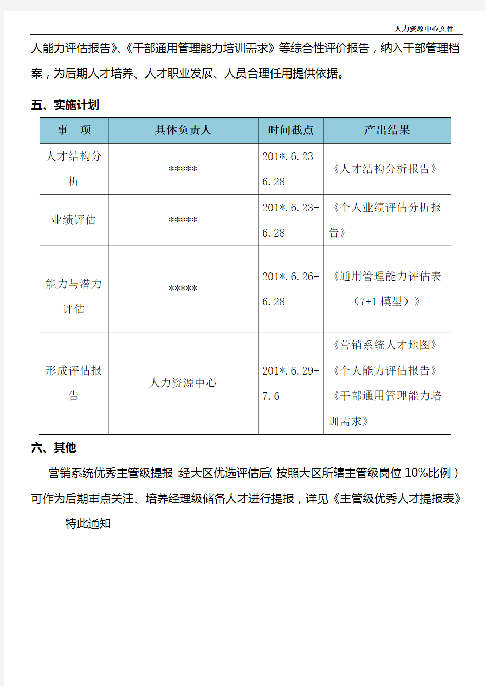 营销系统人才盘点方案办法实操干货