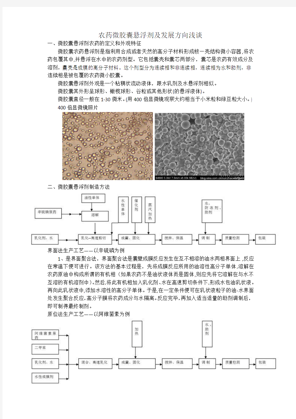 微囊悬浮剂及发展方向浅谈