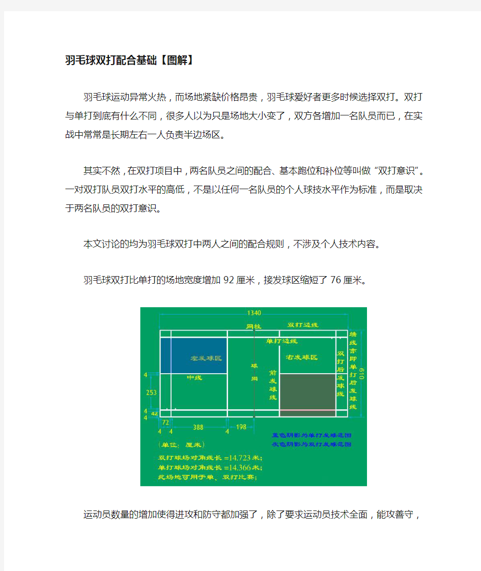 羽毛球男双配合基本站位图解