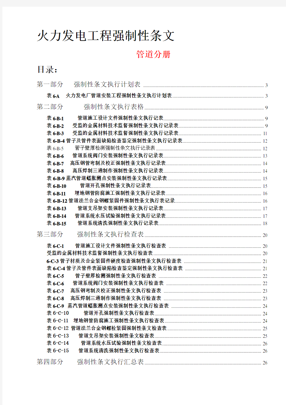 火力发电工程建设强制性条文最新版 管道分册  强条.doc