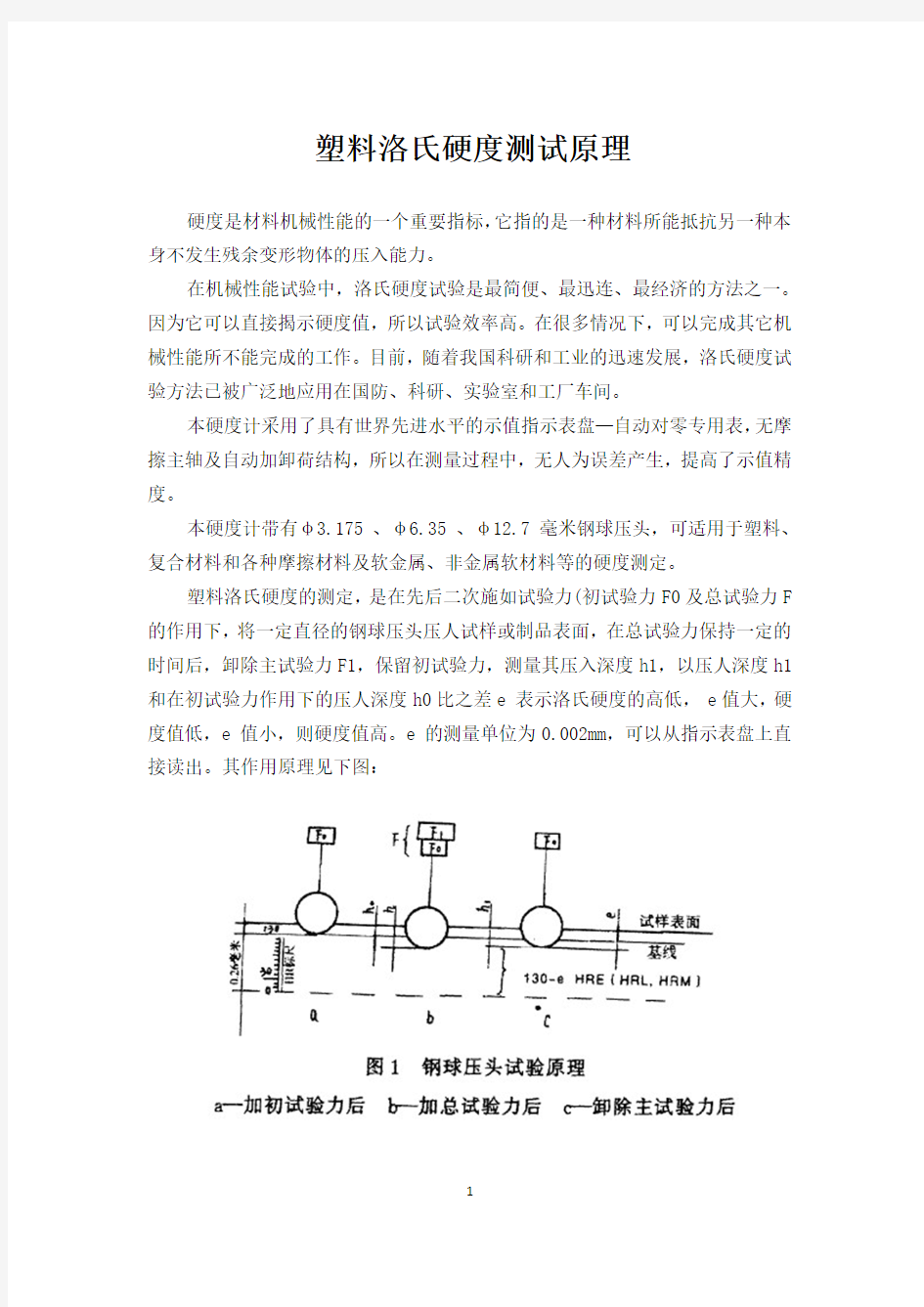 塑料洛氏硬度测试原理