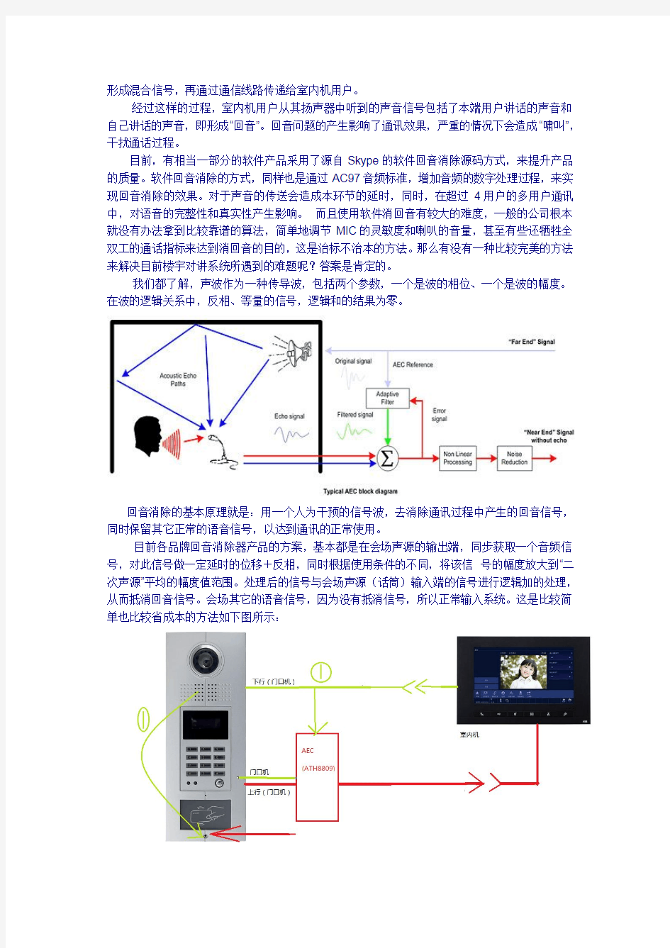 楼宇对讲回音消除解决办法