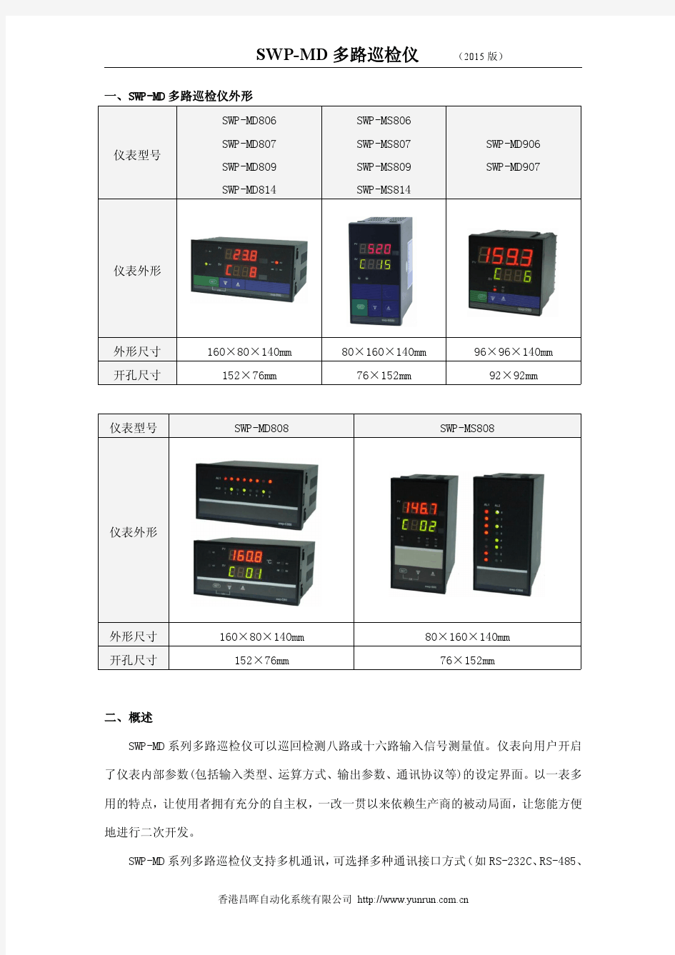 SWP-MD80多路巡检仪说明书