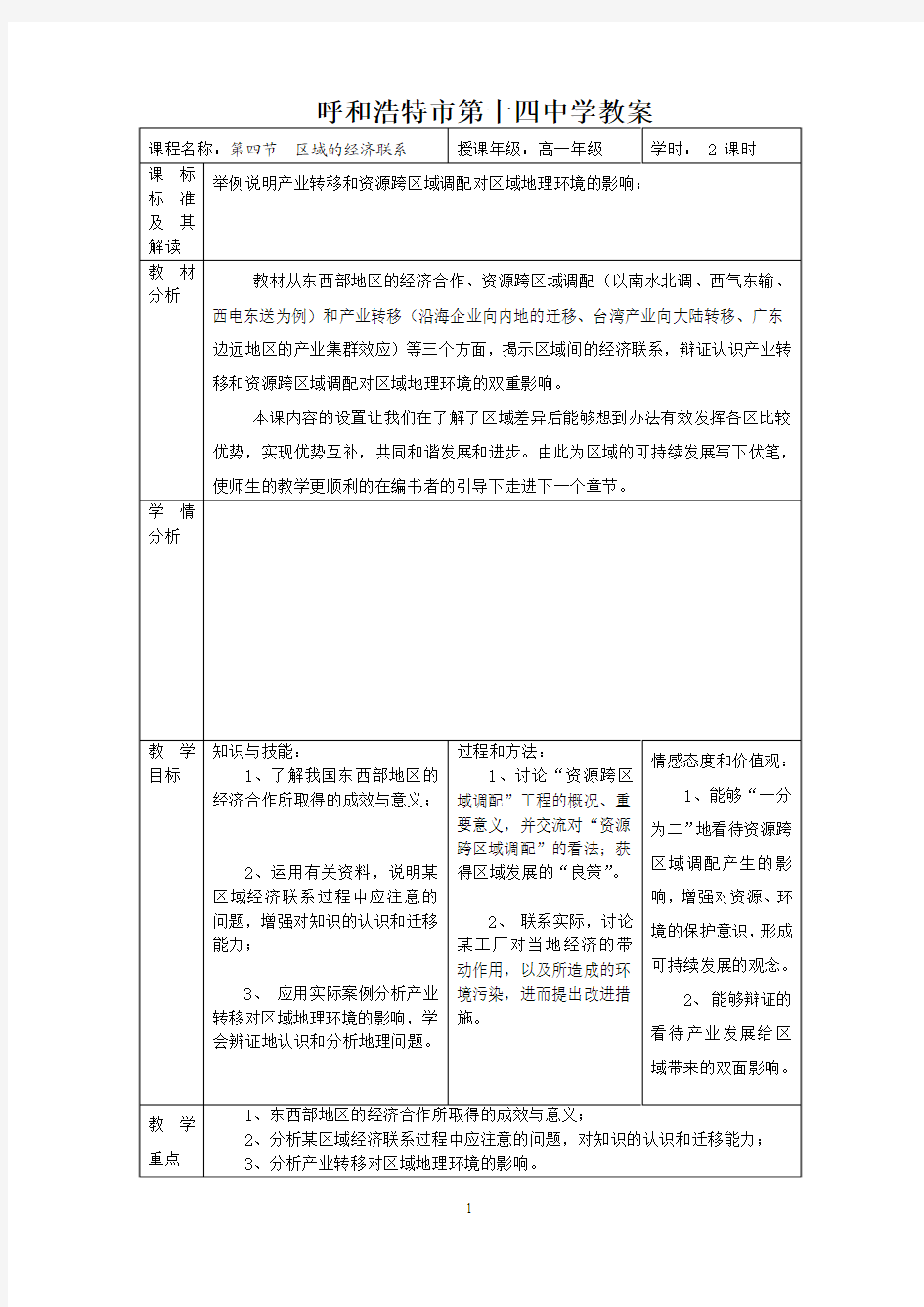 1.4区域的经济联系