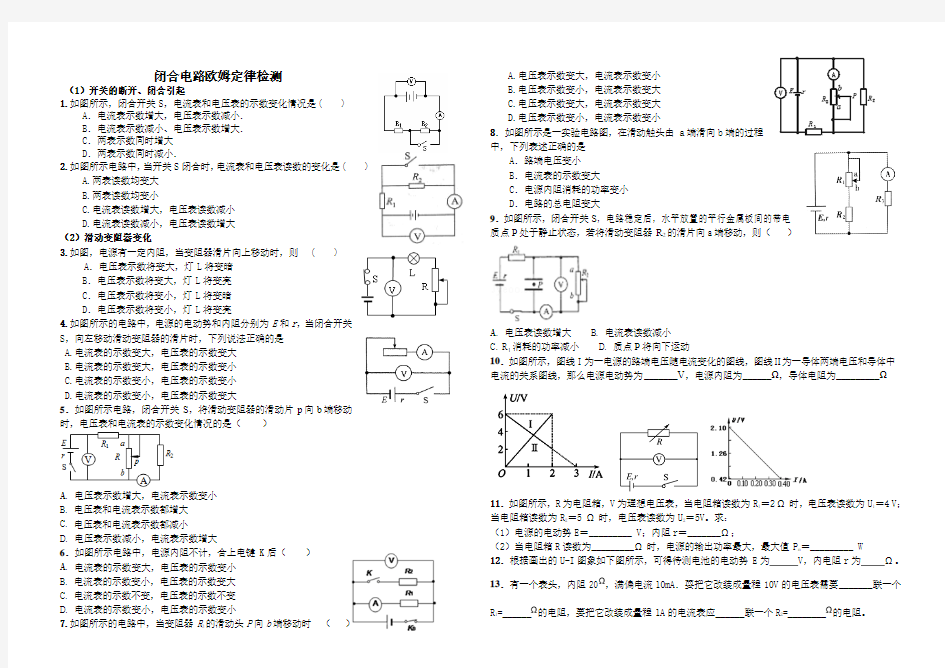 闭合电路欧姆定律检测2 (2)