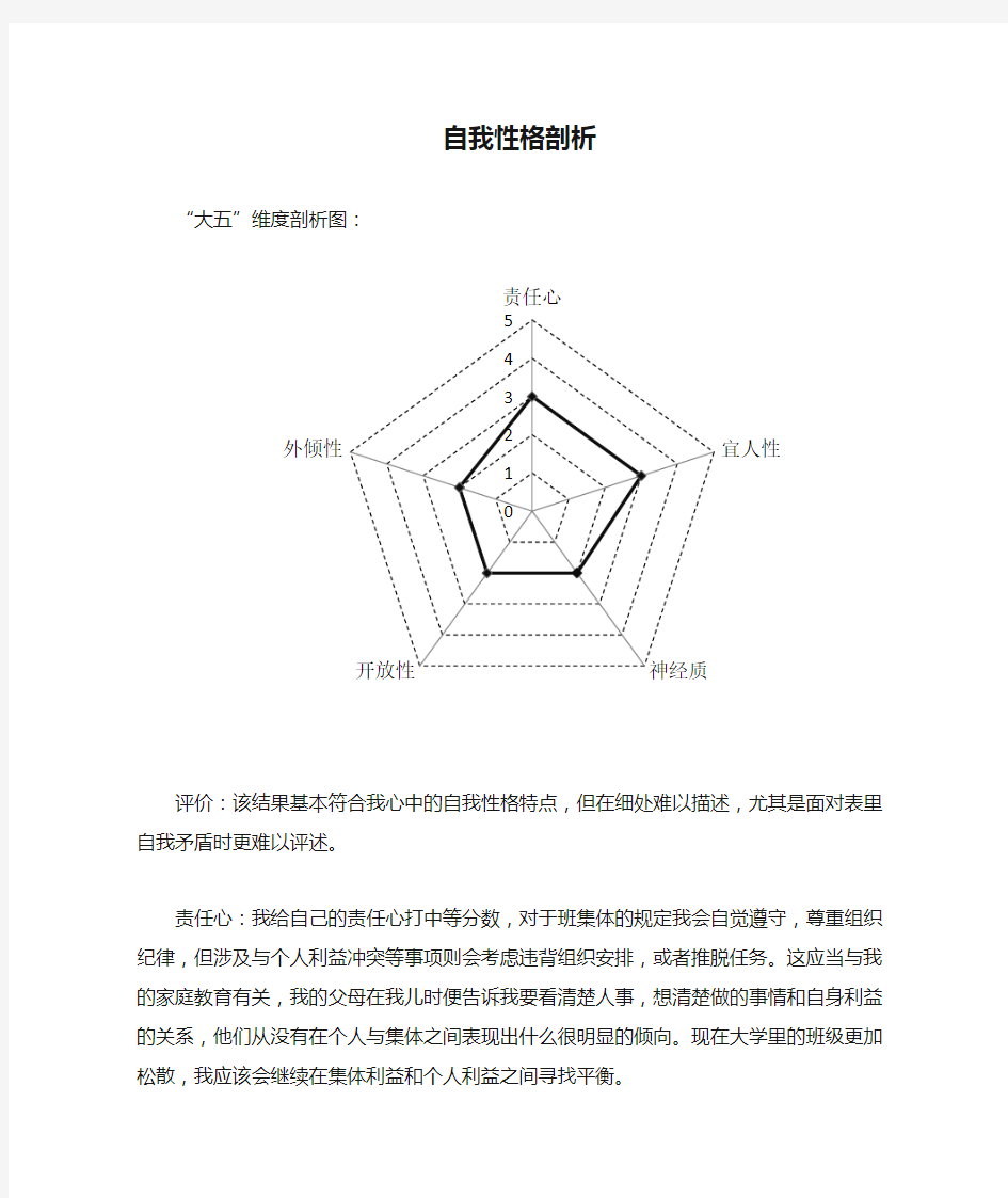 自我性格剖析