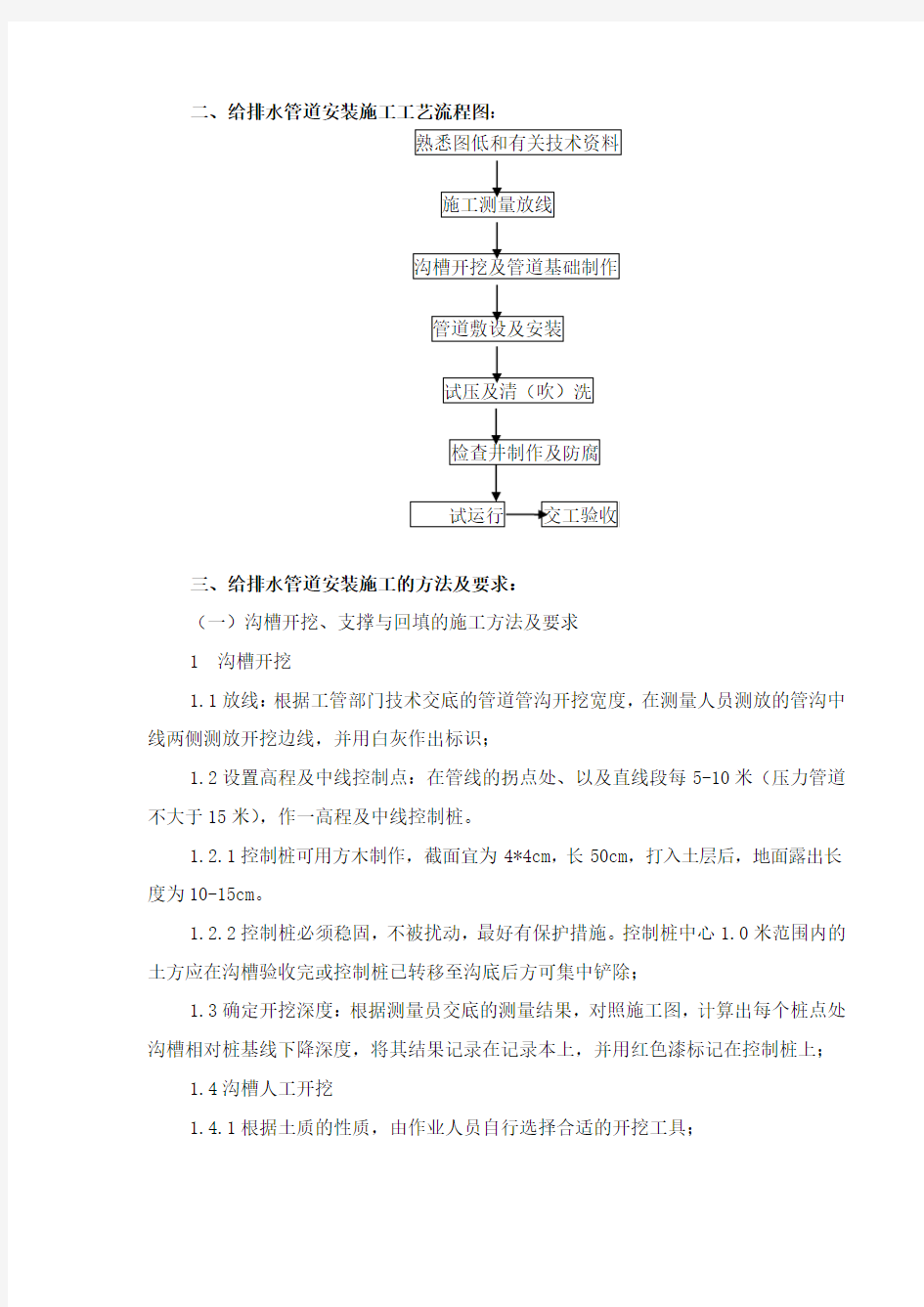 给排水管道施工技术规范