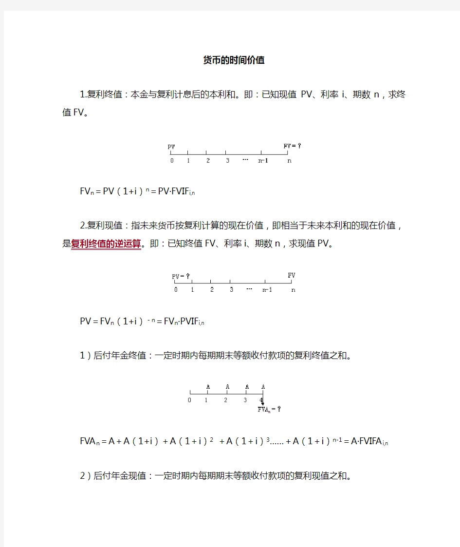 财管公式汇总