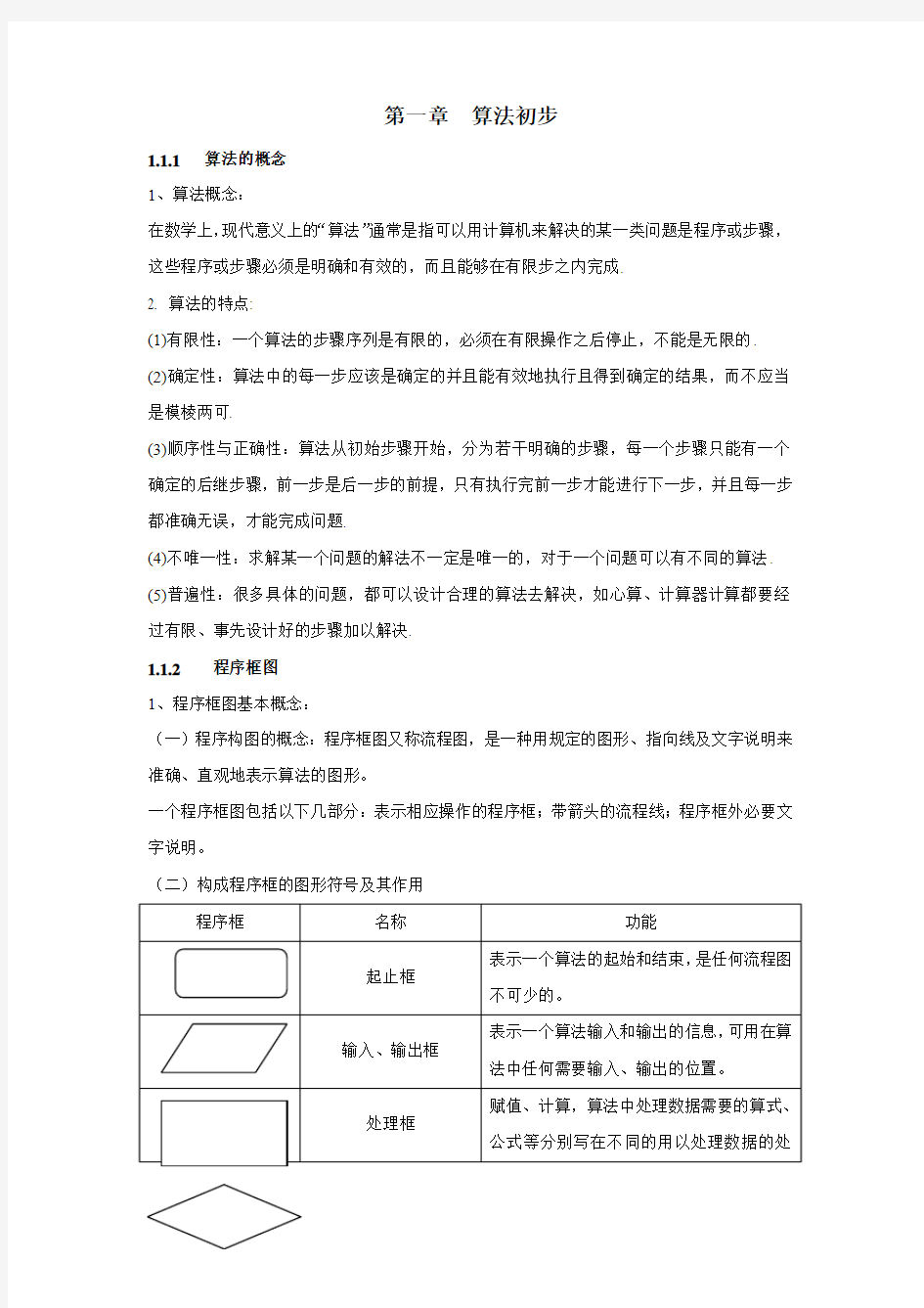 必修三算法初步知识点