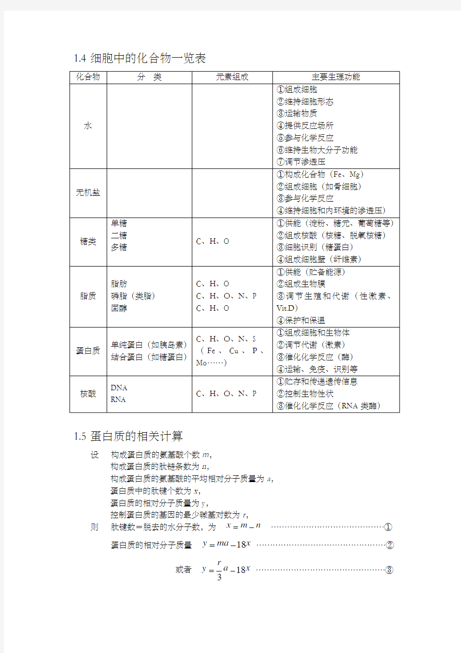 关于高考生物必考知识点