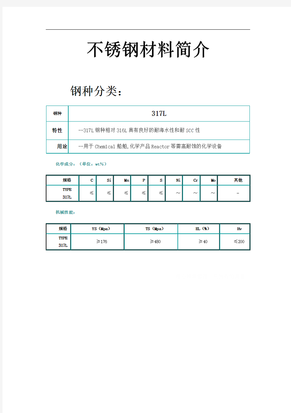 317l不锈钢材料性能简介317l使用介绍