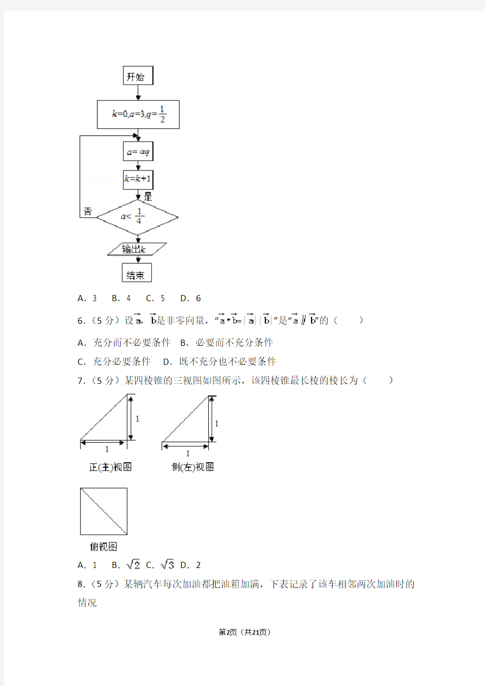 2015年北京市高考数学试卷文科【高考】