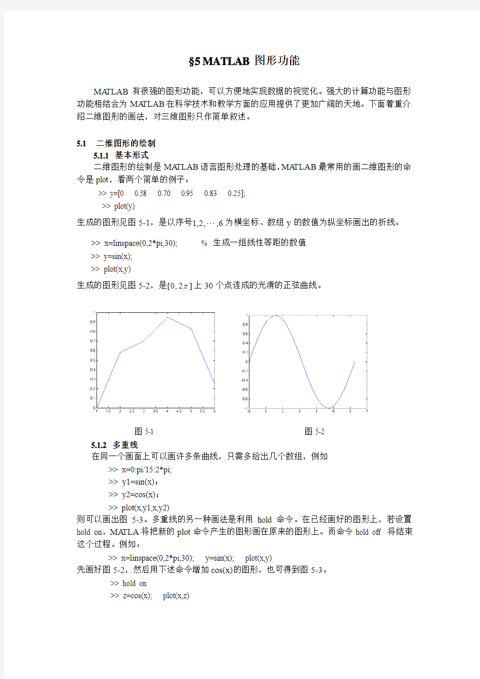 5 MATLAB图形功能