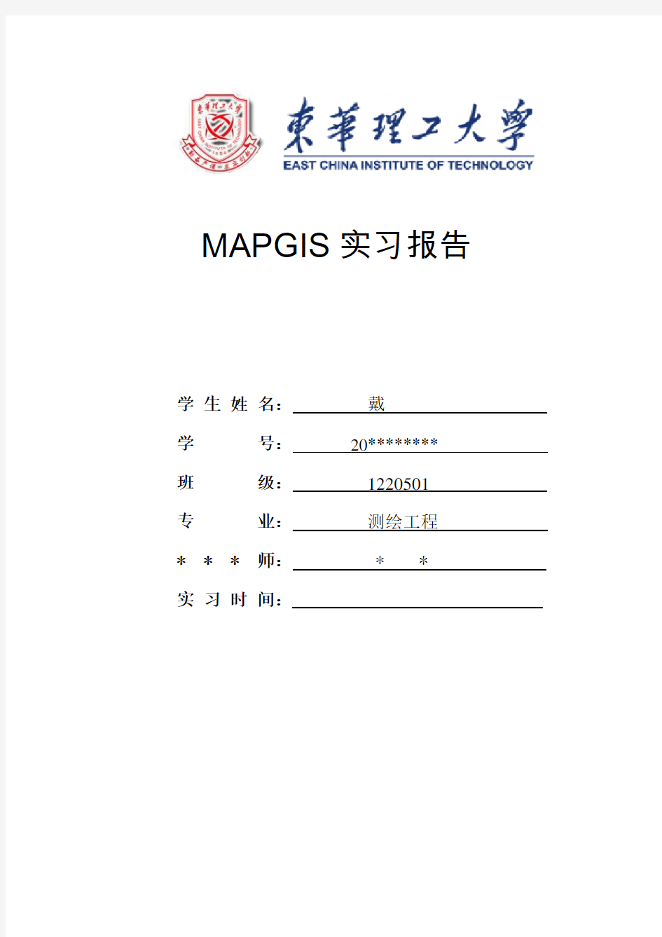 mapgis实训报告