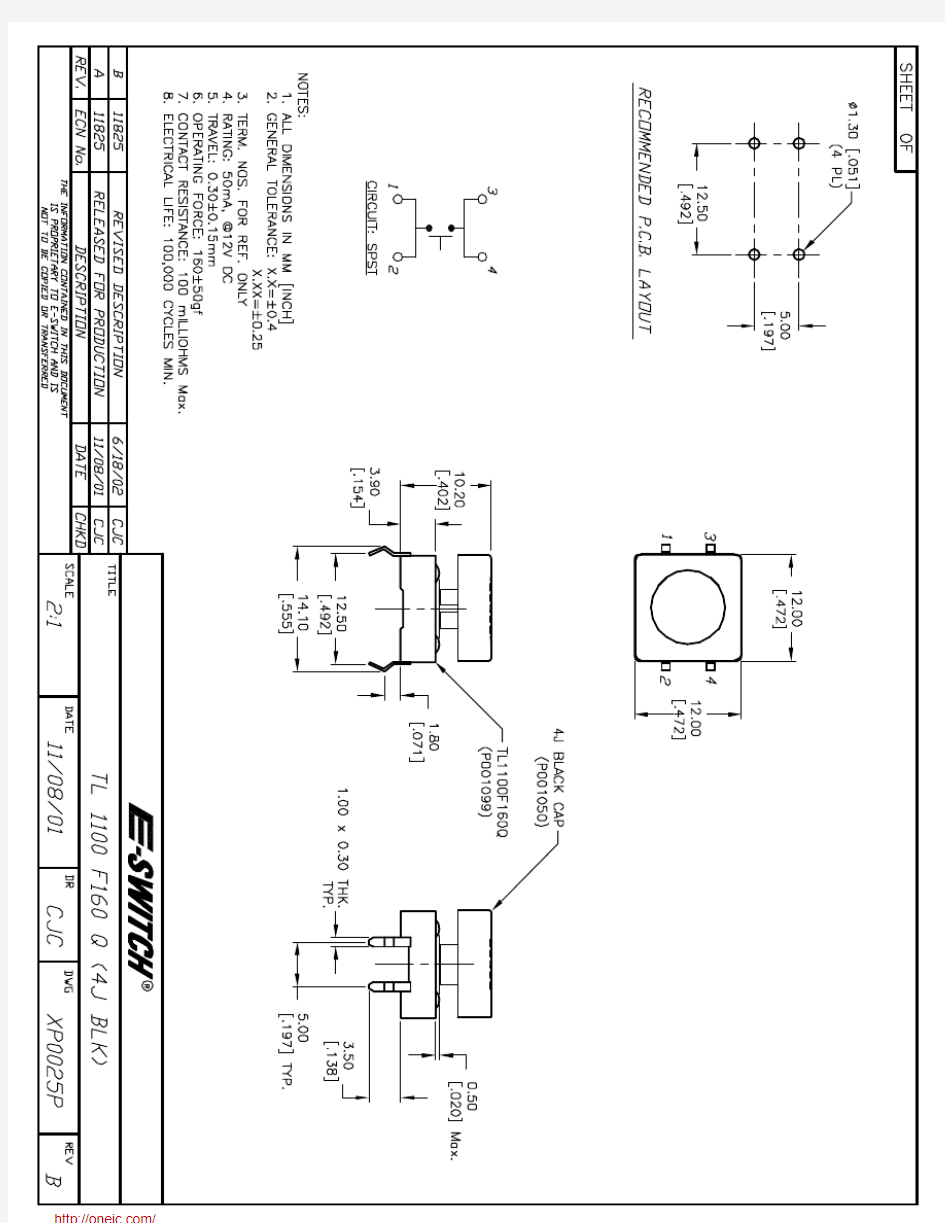 TL1100F160Q4JBLK;中文规格书,Datasheet资料