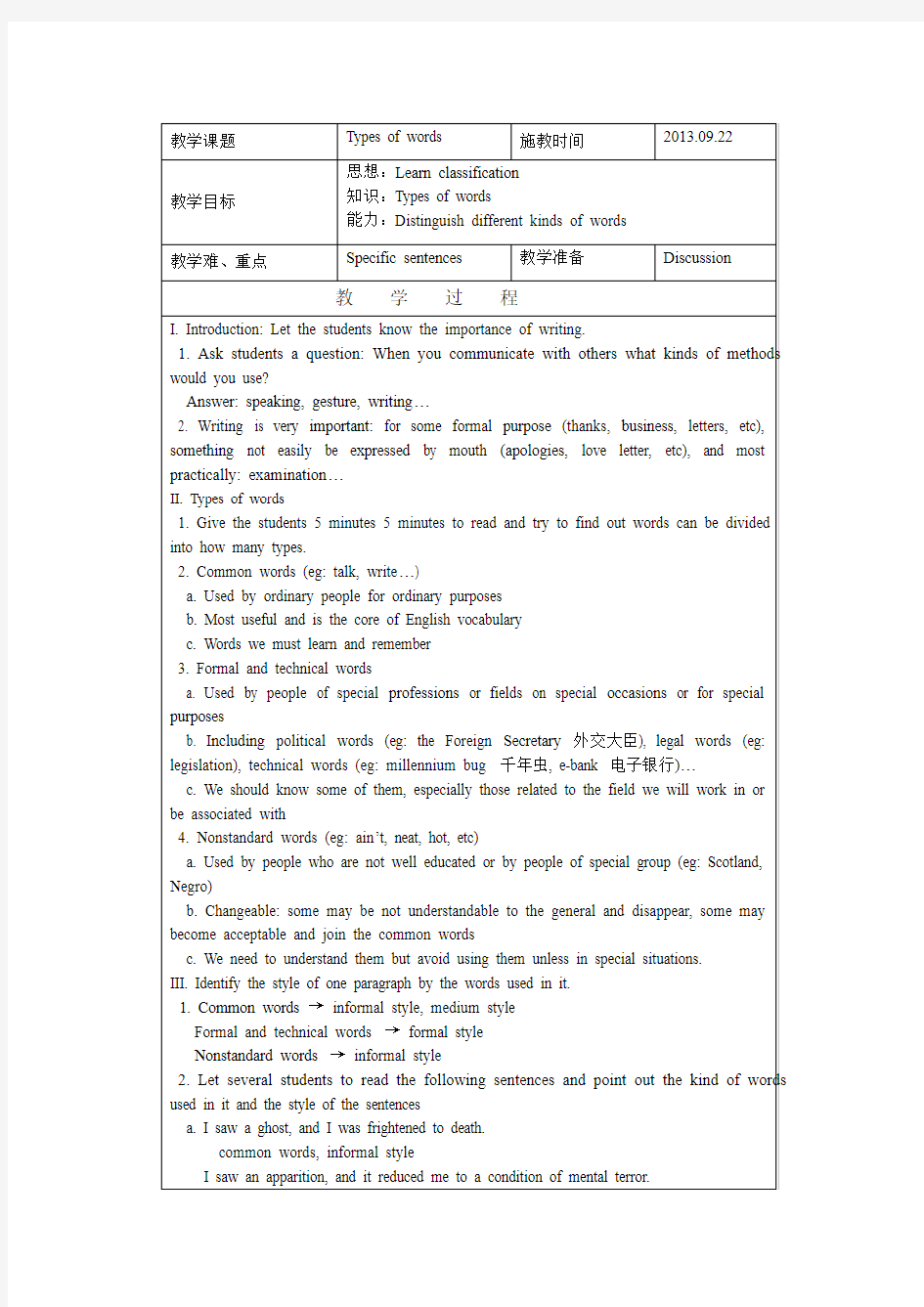 Chapter2 Using Proper Words 教案1