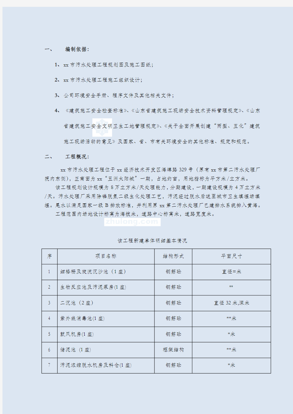 污水处理工程安全文明施工方案