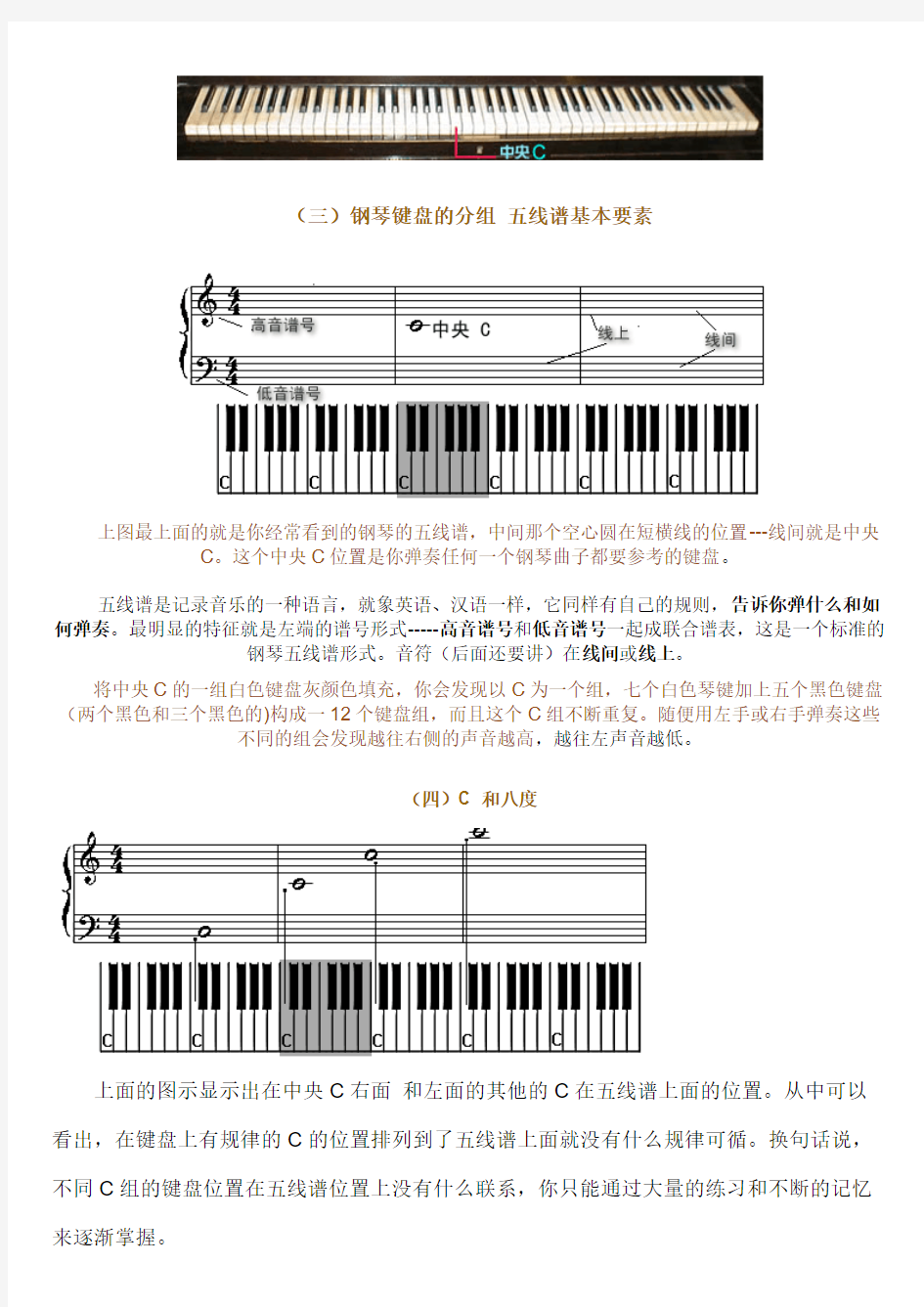【免费下载】钢琴基础教程五线谱