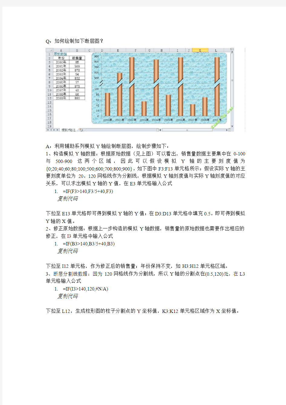 Excel断层图绘制教程——模拟Y轴法